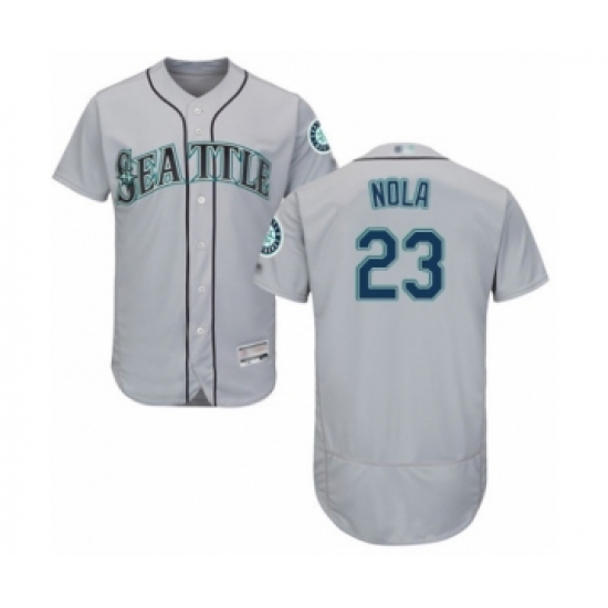 Men's Seattle Mariners #23 Austin Nola Grey Road Flex Base Authentic Collection Baseball Player Jersey - Ujersey