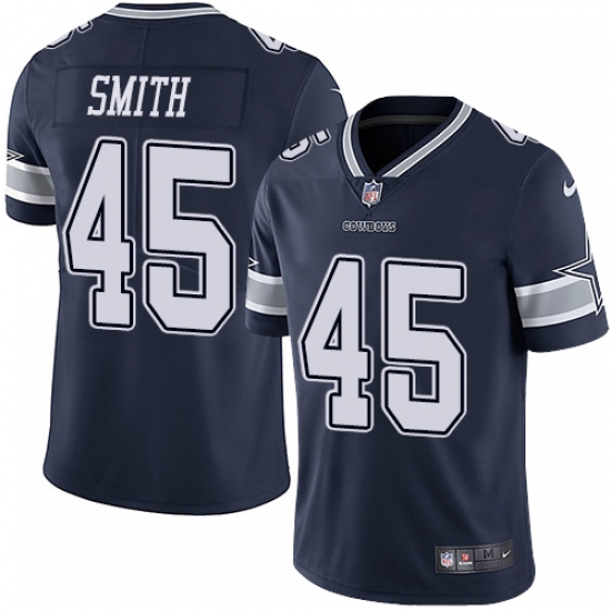 Men's Nike Dallas Cowboys #45 Rod Smith Navy Blue Team Color Vapor Untouchable Limited Player NFL Jersey - Ujersey