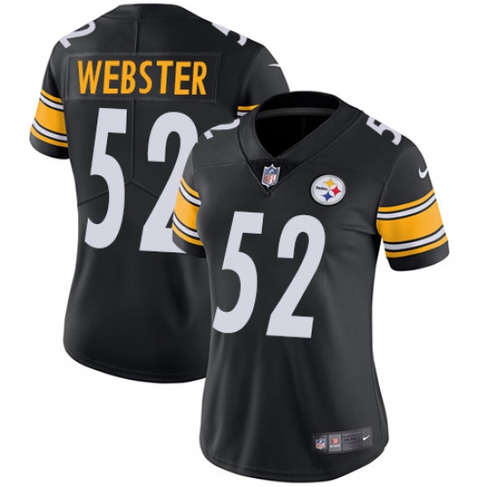 Women's Nike Pittsburgh Steelers #52 Mike Webster Black Team Color Vapor Untouchable Limited Player NFL Jersey - Ujersey