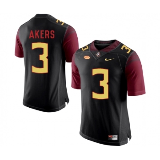 Florida State Seminoles 3 Cam Akers Black College Football Jersey - Ujersey
