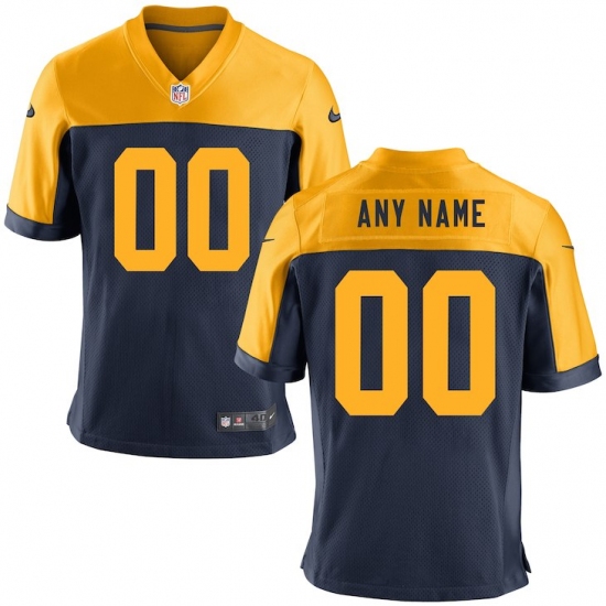 Men's Green Bay Packers Nike Navy Customized Throwback Game Jersey - Ujersey