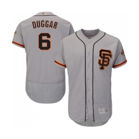 Men's San Francisco Giants #6 Steven Duggar Grey Alternate Flex Base Authentic Collection Baseball Jersey - Ujersey
