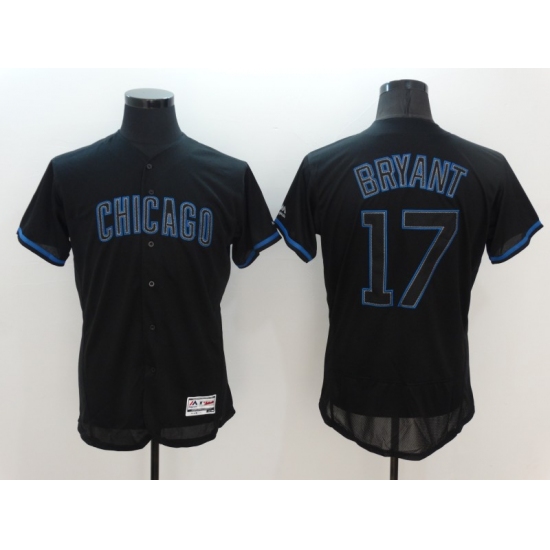 Men's Nike Chicago Cubs #17 Kris Bryant Black Home Stitched Baseball Jersey - Ujersey