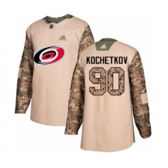 Youth Carolina Hurricanes #90 Pyotr Kochetkov Authentic Camo Veterans Day Practice Hockey Jersey - Ujersey