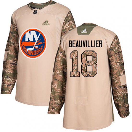 Men's Adidas New York Islanders #18 Anthony Beauvillier Authentic Camo Veterans Day Practice NHL Jersey - Ujersey