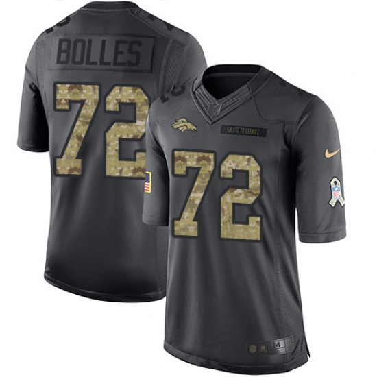 Men's Nike Denver Broncos #72 Garett Bolles Limited Black 2016 Salute to Service NFL Jersey - Ujersey