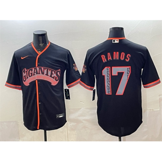 Men's San Francisco Giants #17 Heliot Ramos Black 2026 Alternate Stadium Stitched Baseball Jersey - Ujersey