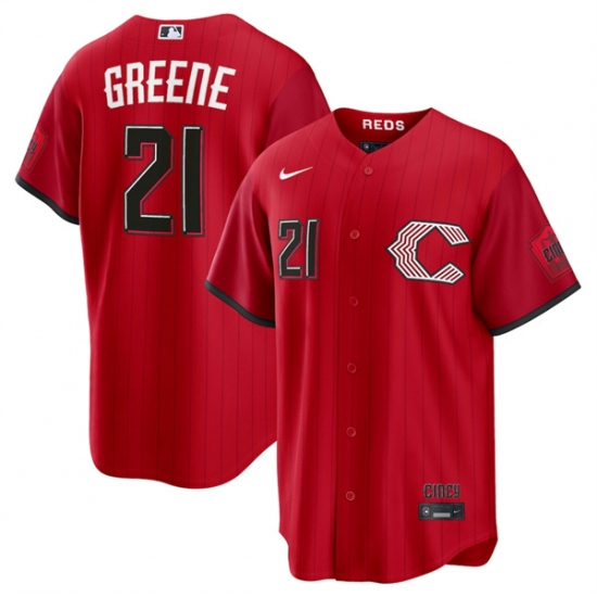 Men's Cincinnati Reds #21 Hunter Greene Red 2026 City Connect Stadium Stitched Baseball Jersey - Ujersey