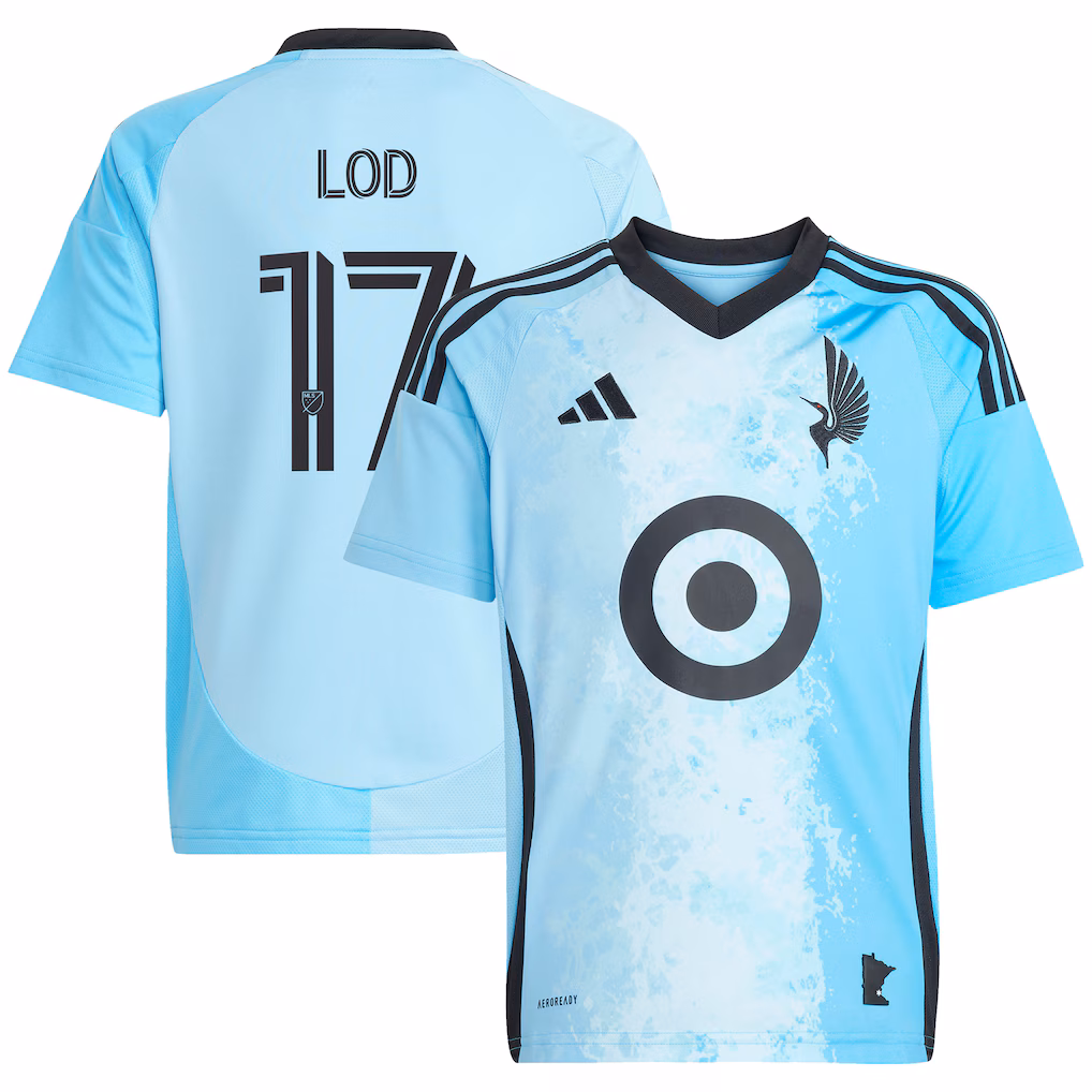 Youth Minnesota United FC Robin Lod adidas Blue 2025 CONVERGENCE Replica Player Jersey