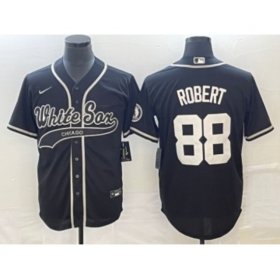Men's Chicago White Sox #88 Luis Robert Black Cool Base Stitched Baseball Jersey - Ujersey