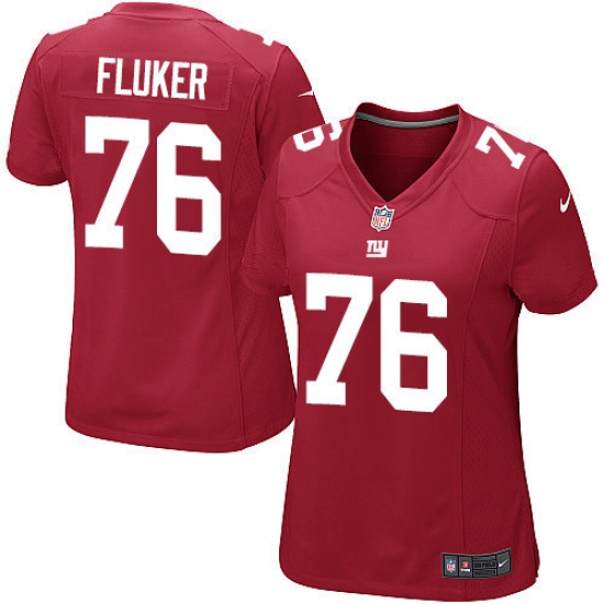 Women's Nike New York Giants #76 D.J. Fluker Game Red Alternate NFL Jersey - Ujersey