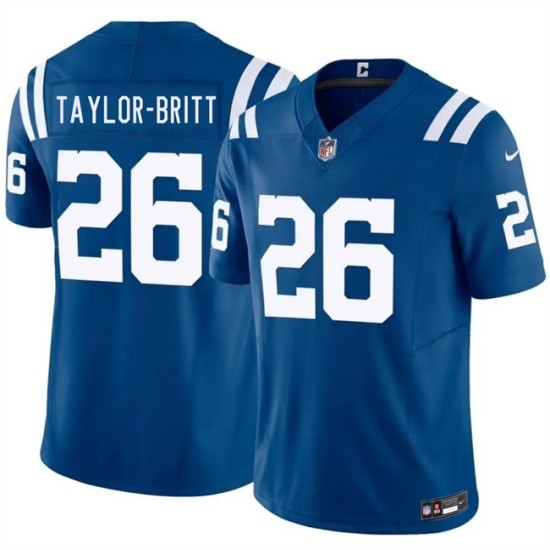Men's Indianapolis Colts #26 Cam Taylor-Britt Blue 2026 F.U.S.E. Vapor Limited Football Stitched Jersey - Ujersey