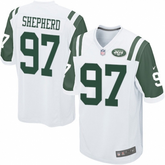 Men's Nike New York Jets #97 Nathan Shepherd Game White NFL Jersey - Ujersey