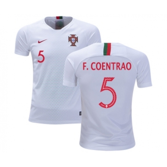Portugal #5 F.Coentrao Away Kid Soccer Country Jersey