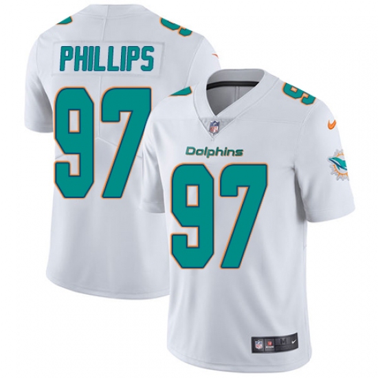 Youth Nike Miami Dolphins #97 Jordan Phillips Elite White NFL Jersey - Ujersey