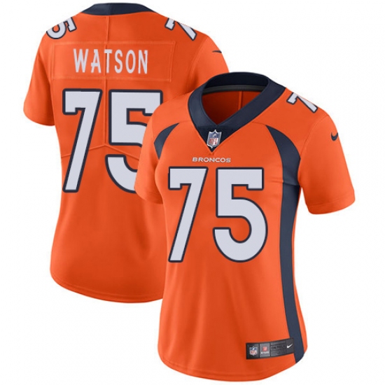 Women's Nike Denver Broncos #75 Menelik Watson Orange Team Color Vapor Untouchable Limited Player NFL Jersey - Ujersey