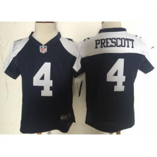 Toddler Dallas Cowboys #4 Dak Prescott Navy Blue Thanksgiving Stitched NFL Nike Game Jersey - Ujersey