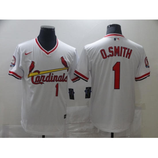 Men's Nike St. Louis Cardinals #1 Ozzie Smith White Jersey - Ujersey