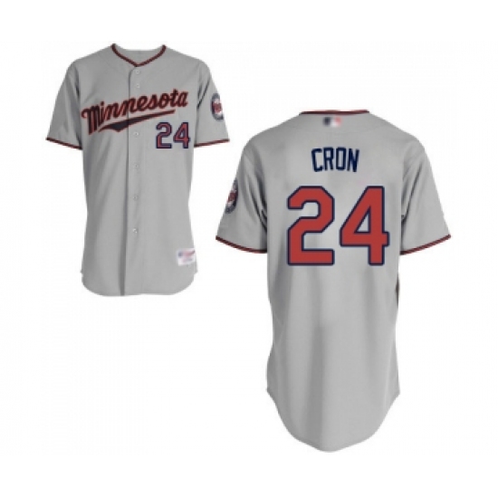 Men's Minnesota Twins #24 C. J. Cron Replica Grey Road Cool Base Baseball Jersey - Ujersey