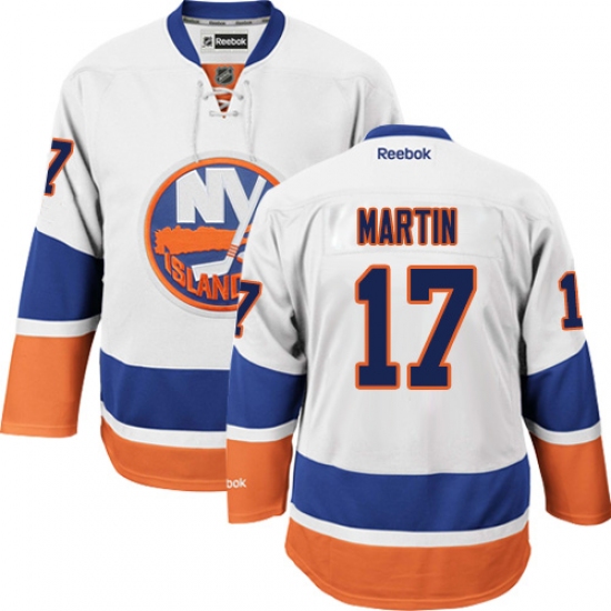 Youth Reebok New York Islanders #17 Matt Martin Authentic White Away NHL Jersey - Ujersey
