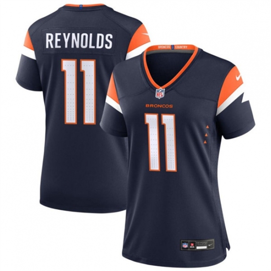 Women's Denver Broncos #11 Josh Reynolds Navy 2024 Stitched Jersey(Run Small) - Ujersey
