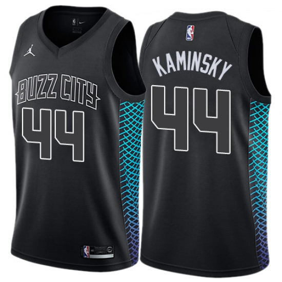 Men's Nike Jordan Charlotte Hornets #44 Frank Kaminsky Swingman Black NBA Jersey - City Edition - Ujersey