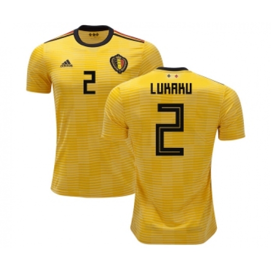 Belgium #2 Lukaku Away Kid Soccer Country Jersey
