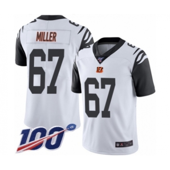 Men's Cincinnati Bengals #67 John Miller Limited White Rush Vapor Untouchable 100th Season Football Jersey - Ujersey