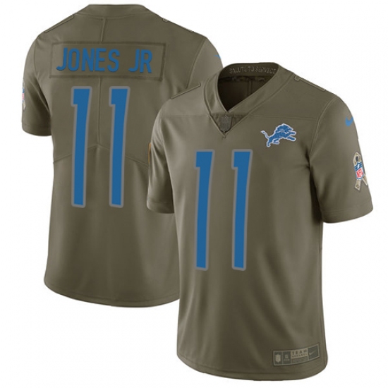 Men's Nike Detroit Lions #11 Marvin Jones Jr Limited Olive 2017 Salute to Service NFL Jersey - Ujersey