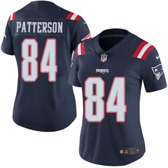 Women's Nike New England Patriots #84 Cordarrelle Patterson Limited Navy Blue Rush Vapor Untouchable NFL Jersey - Ujersey