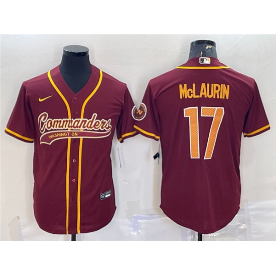 Men's Washington Commanders #17 Terry McLaurin Burgundy With Cool Base Stitched Jersey - Ujersey