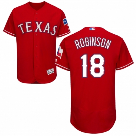 Men's Majestic Texas Rangers #18 Drew Robinson Royal Blue Alternate Flex Base Authentic Collection MLB Jersey - Ujersey