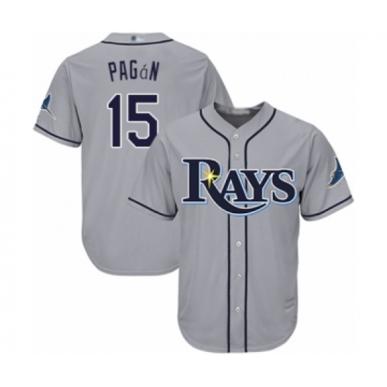 Youth Tampa Bay Rays #15 Emilio Pagan Authentic Grey Road Cool Base Baseball Player Jersey - Ujersey