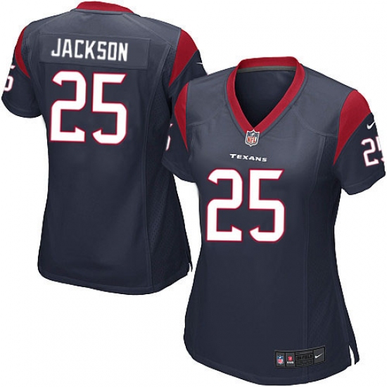 Women's Nike Houston Texans #25 Kareem Jackson Game Navy Blue Team Color NFL Jersey - Ujersey