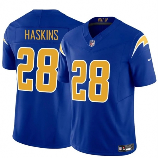 Men's Los Angeles Chargers #28 Hassan Haskins Royal 2024 F.U.S.E Vapor Limited Stitched Football Jersey - Ujersey