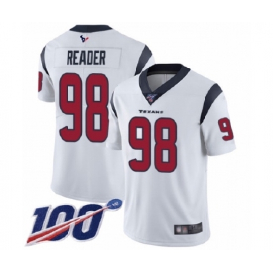 Men's Houston Texans #98 D.J. Reader White Vapor Untouchable Limited Player 100th Season Football Jersey - Ujersey