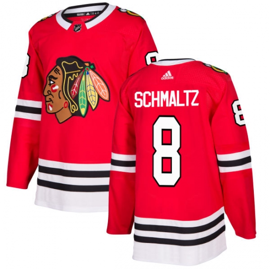 Youth Adidas Chicago Blackhawks #8 Nick Schmaltz Authentic Red Home NHL Jersey - Ujersey