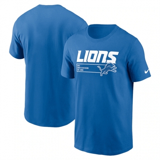 Men's Detroit Lions Blue Division Essential T Shirt - Ujersey