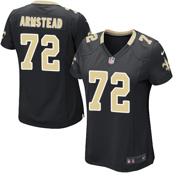 Women's Nike New Orleans Saints #72 Terron Armstead Game Black Team Color NFL Jersey - Ujersey