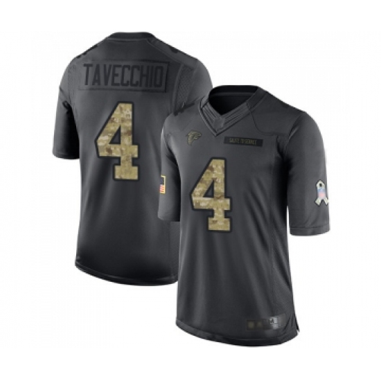 Men's Atlanta Falcons #4 Giorgio Tavecchio Limited Black 2016 Salute to Service Football Jersey - Ujersey