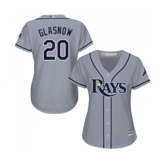 Women's Tampa Bay Rays #20 Tyler Glasnow Replica Grey Road Cool Base Baseball Jersey - Ujersey