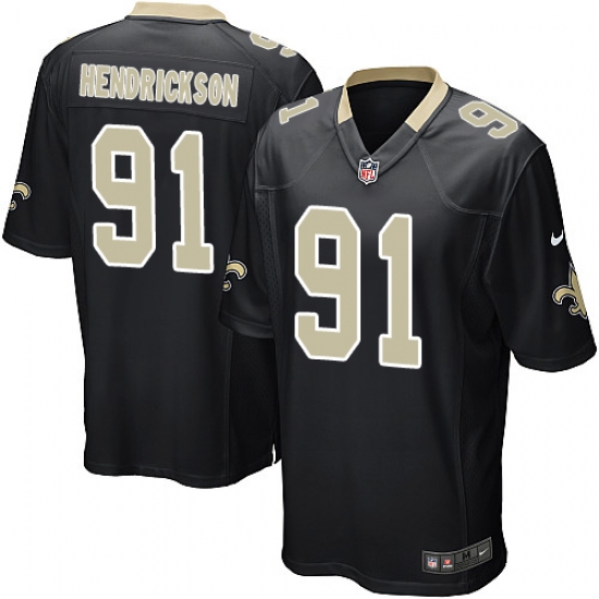 Men's Nike New Orleans Saints #91 Trey Hendrickson Game Black Team Color NFL Jersey - Ujersey