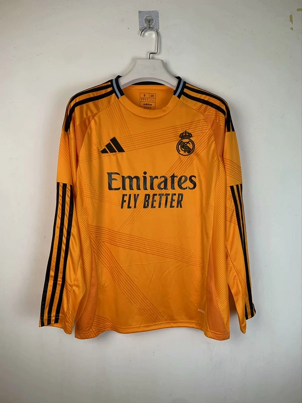 Real Madrid Soccer Jersey Away Custom Shirt Long Sleeve 2024/25 - ujerseystore
