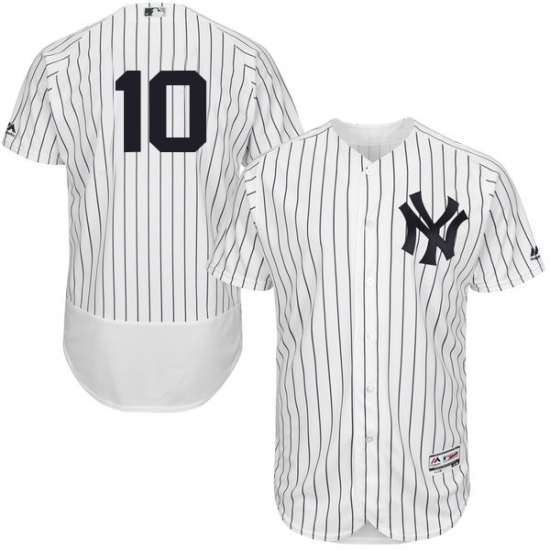 Men's Majestic New York Yankees #10 Phil Rizzuto White Home Flex Base Authentic Collection MLB Jersey - Ujersey