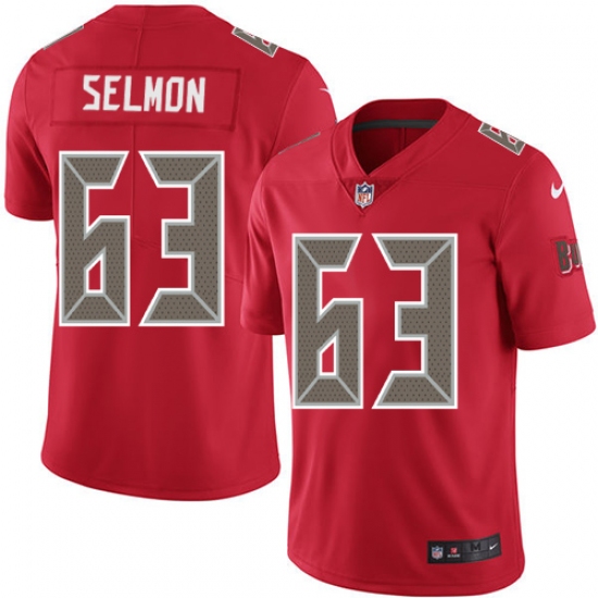 Men's Nike Tampa Bay Buccaneers #63 Lee Roy Selmon Limited Red Rush Vapor Untouchable NFL Jersey - Ujersey