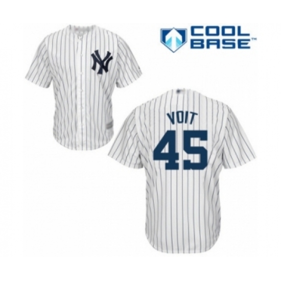 Youth New York Yankees #45 Luke Voit Authentic White Home Baseball Player Jersey - Ujersey