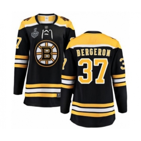 Women's Boston Bruins #37 Patrice Bergeron Authentic Black Home Fanatics Branded Breakaway 2019 Stanley Cup Final Bound Hockey Jersey - Ujersey