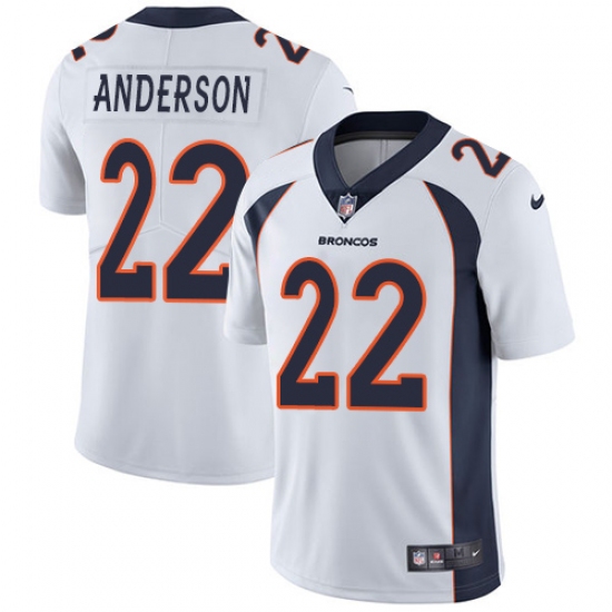 Men's Nike Denver Broncos #22 C.J. Anderson White Vapor Untouchable Limited Player NFL Jersey - Ujersey