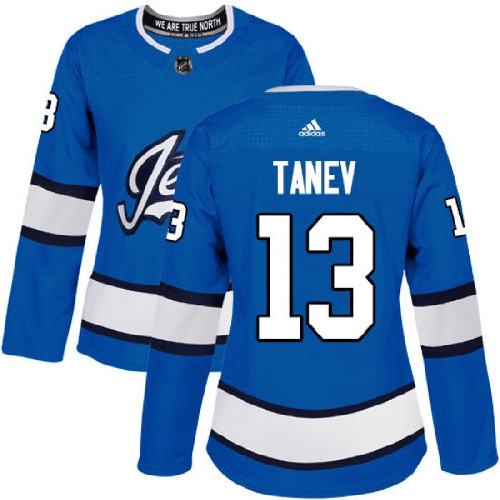 Women's Adidas Winnipeg Jets #13 Brandon Tanev Authentic Blue Alternate NHL Jersey - Ujersey