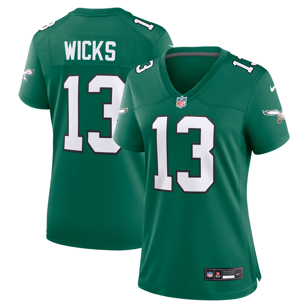 Women's Philadelphia Eagles Dontayvion Wicks Nike Kelly Green Alternate Game Jersey